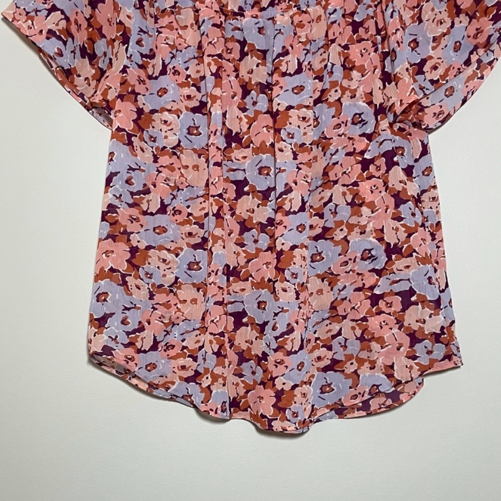 Madewell Smocked Mock Neck Top in Floral Breeze - Picture 3 of 6